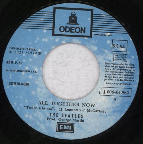 The Beatles All Together Now 7" vinyl single (7 inch record / 45) Spanish BTL07AL835098