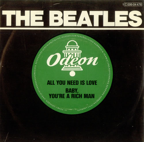 The Beatles All You Need Is Love 7" vinyl single (7 inch record / 45) German BTL07AL501236