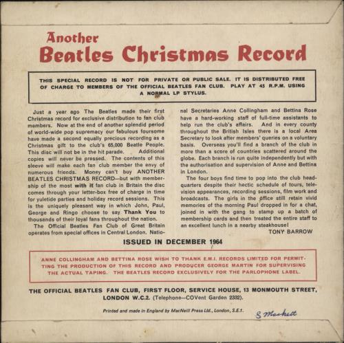 The Beatles Another Beatles Christmas Record - VG + Newsletter 7" vinyl single (7 inch record / 45) UK BTL07AN867375
