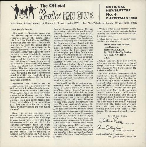 The Beatles Another Beatles Christmas Record - VG + Newsletter 7" vinyl single (7 inch record / 45) UK BTL07AN867375