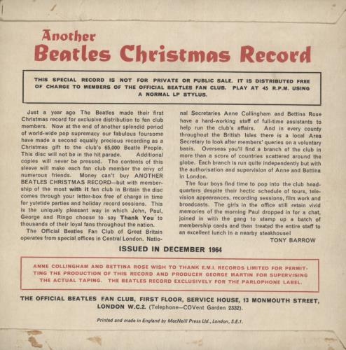 The Beatles Another Beatles Christmas Record - VG 7" vinyl single (7 inch record / 45) UK BTL07AN774120