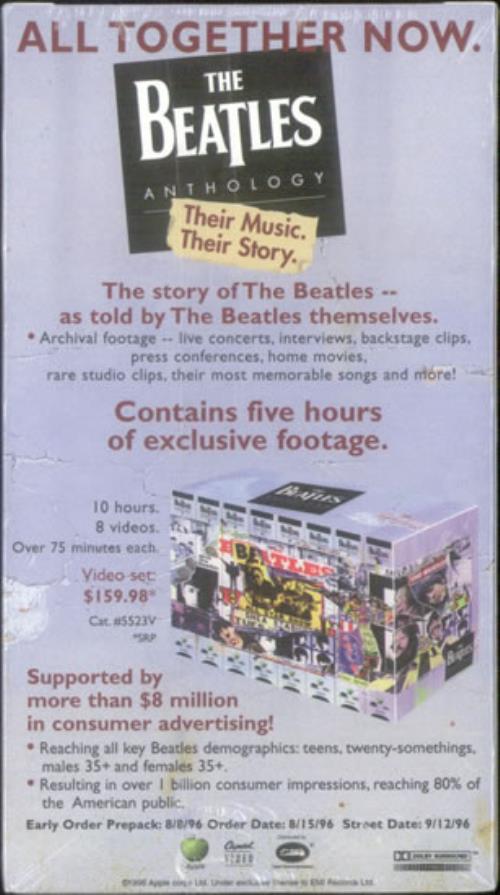 The Beatles Anthology - Sneak Preview video (VHS or PAL or NTSC) US BTLVIAN531310