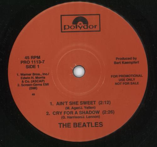 The Beatles BackBeat 7" vinyl single (7 inch record / 45) US BTL07BA873771