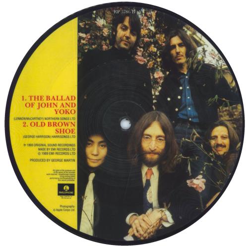 The Beatles Ballad Of John And Yoko + Insert 7" vinyl picture disc (7 inch picture disc single) UK BTL7PBA38787