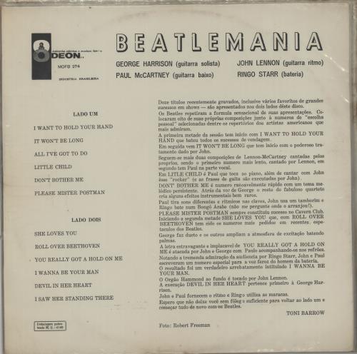 The Beatles Beatlemania - 1st vinyl LP album (LP record) Brazilian BTLLPBE663802