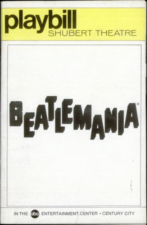 The Beatles Beatlemania - Programme & Playbill tour programme US BTLTRBE530247