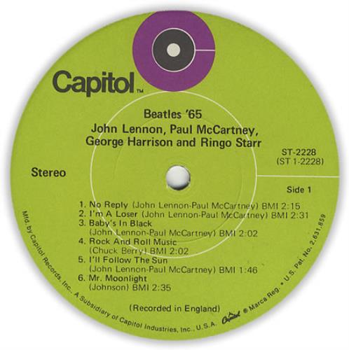 The Beatles Beatles '65 - Lime Green Label vinyl LP album (LP record) US BTLLPBE404096