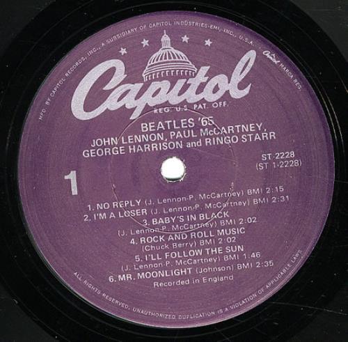 The Beatles Beatles '65 - Purple Label - EX vinyl LP album (LP record) US BTLLPBE295887