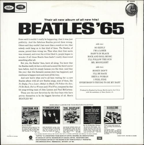 The Beatles Beatles '65 - Purple Label vinyl LP album (LP record) Canadian BTLLPBE562380