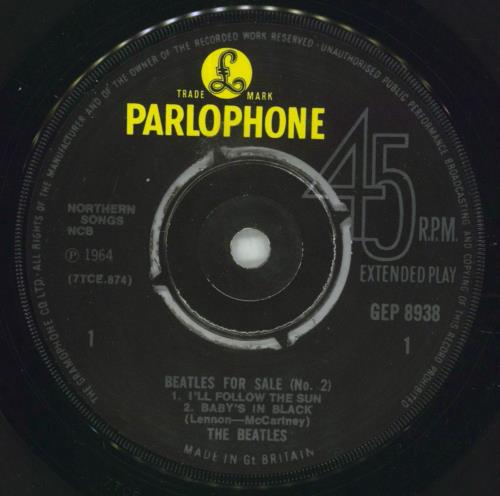 The Beatles Beatles For Sale (No 2) EP - 3rd - EX 7" vinyl single (7 inch record / 45) UK BTL07BE854320