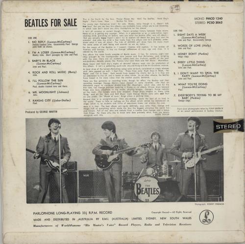 The Beatles Beatles For Sale - 1st - VG vinyl LP album (LP record) Australian BTLLPBE751238