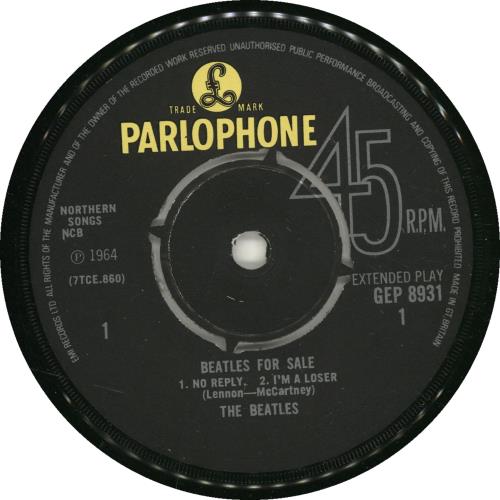 The Beatles Beatles For Sale EP - EMI - EX 7" vinyl single (7 inch record / 45) UK BTL07BE697460