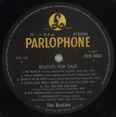 The Beatles Beatles For Sale vinyl LP album (LP record) Singapore BTLLPBE858732