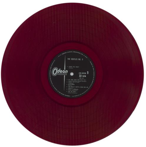 The Beatles Beatles No.5 - Red Vinyl + Intact Green Point Obi vinyl LP album (LP record) Japanese BTLLPBE218198