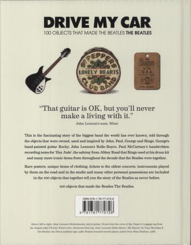 The Beatles Drive My Car - 100 Objects That Made The Beatles book UK BTLBKDR853606