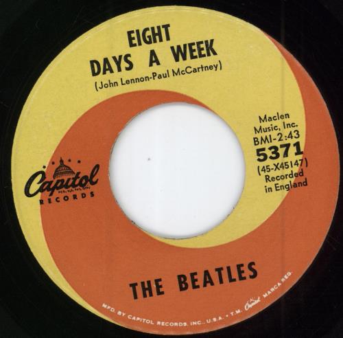 The Beatles Eight Days A Week - 1st 7" vinyl single (7 inch record / 45) US BTL07EI782060