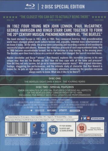The Beatles Eight Days a Week - The Touring Years Blu Ray DVD UK BTLBREI881231