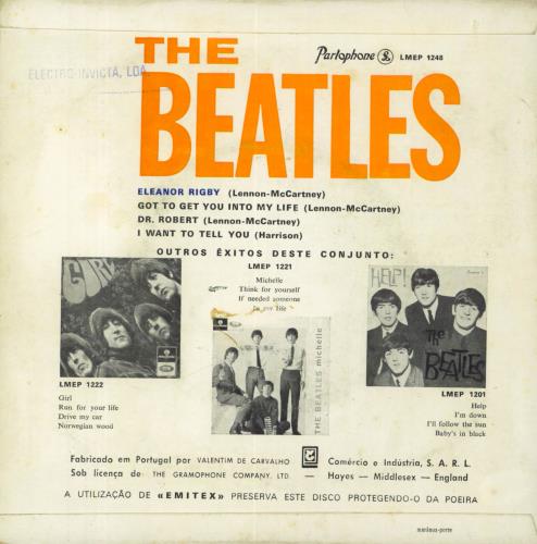 The Beatles Eleanor Rigby 7" vinyl single (7 inch record / 45) Portuguese BTL07EL830814