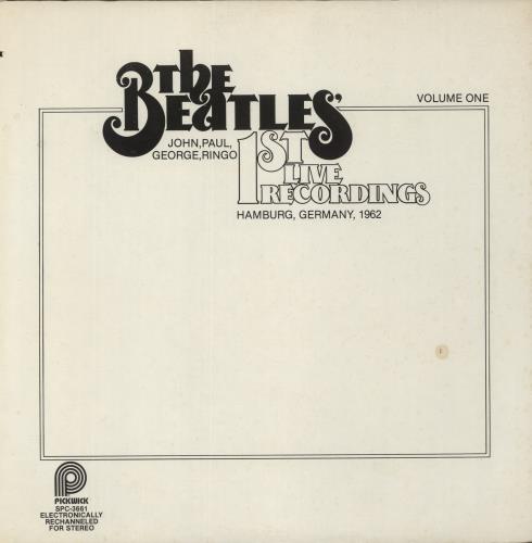 The Beatles First Live Recordings Volume One vinyl LP album (LP record) US BTLLPFI777884