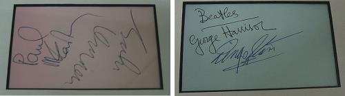 The Beatles Framed Set Of Autographs memorabilia UK BTLMMFR369731