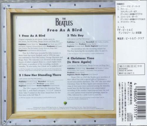 The Beatles Free As A Bird CD single (CD5 / 5") Japanese BTLC5FR54586