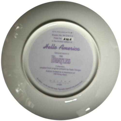 The Beatles Hello America Plate memorabilia UK BTLMMHE879683