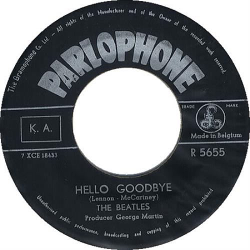 The Beatles Hello, Goodbye 7" vinyl single (7 inch record / 45) Belgian BTL07HE359250