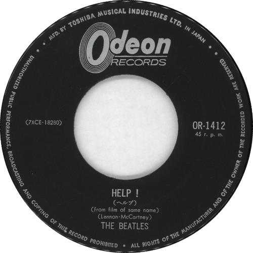 The Beatles Help! - Black Vinyl - VG 7" vinyl single (7 inch record / 45) Japanese BTL07HE706524