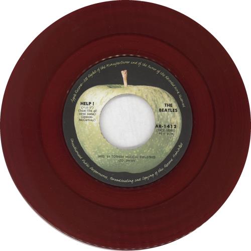 The Beatles Help! - Red Vinyl - 4th - VG 7" vinyl single (7 inch record / 45) Japanese BTL07HE749470