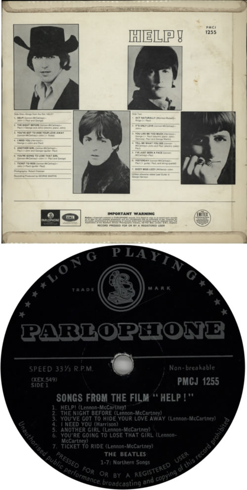 The Beatles Help!- WOS vinyl LP album (LP record) Zimbabwe BTLLPHE606730