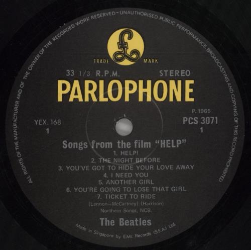 The Beatles Help! vinyl LP album (LP record) Singapore BTLLPHE858739