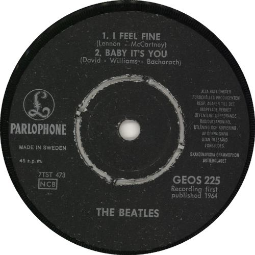 The Beatles I Feel Fine 7" vinyl single (7 inch record / 45) Swedish BTL07IF733850