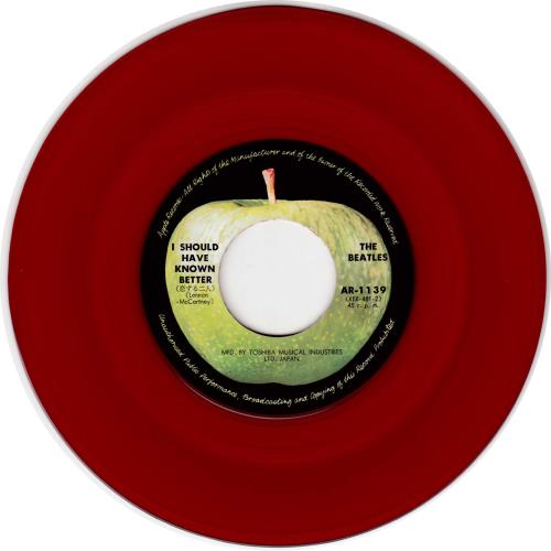 The Beatles I Should Have Known Better - 1st Apple - Red 7" vinyl single (7 inch record / 45) Japanese BTL07IS541449