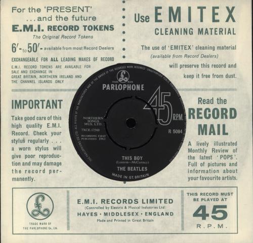 The Beatles I Want To Hold Your Hand - 1st 7" vinyl single (7 inch record / 45) UK BTL07IW554063