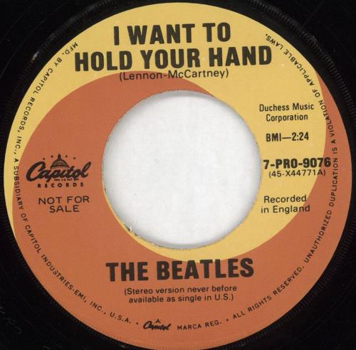 The Beatles I Want To Hold Your Hand - 20th Anniversary - Stereo / Mono + Sleeve 7" vinyl single (7 inch record / 45) US BTL07IW719167