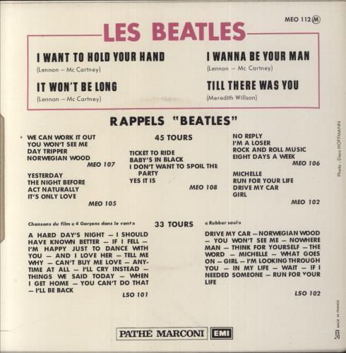 The Beatles I Want To Hold Your Hand EP - dome label 7" vinyl single (7 inch record / 45) French BTL07IW858526
