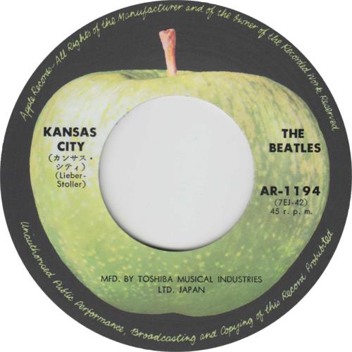 The Beatles Kansas City - 2nd Apple 7" vinyl single (7 inch record / 45) Japanese BTL07KA706476