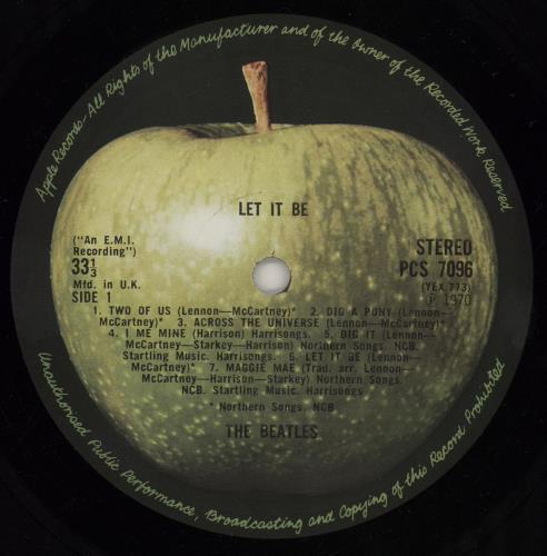 The Beatles Let It Be - 2nd - VG vinyl LP album (LP record) UK BTLLPLE267487