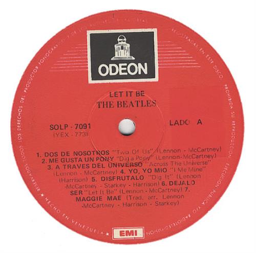 The Beatles Let It Be vinyl LP album (LP record) Venezuelan BTLLPLE370420