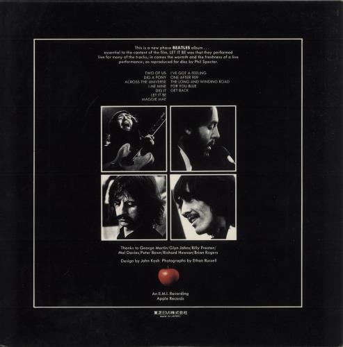 The Beatles Let It Be vinyl LP album (LP record) Japanese BTLLPLE880795