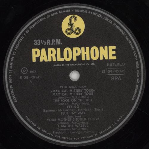 The Beatles Magical Mystery Tour - VG vinyl LP album (LP record) Portuguese BTLLPMA851925