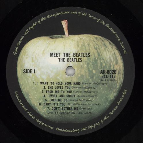 The Beatles Meet The Beatles (Japanese Version) - 3rd Apple vinyl LP album (LP record) Japanese BTLLPME864870