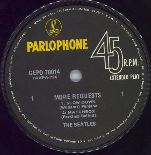 The Beatles More Requests! - 70s - EX 7" vinyl single (7 inch record / 45) Australian BTL07MO500957