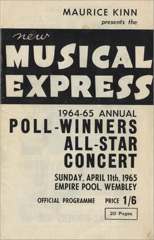 The Beatles NME Poll-Winners Concert 1965 + Ticket Stub tour programme UK BTLTRNM453771