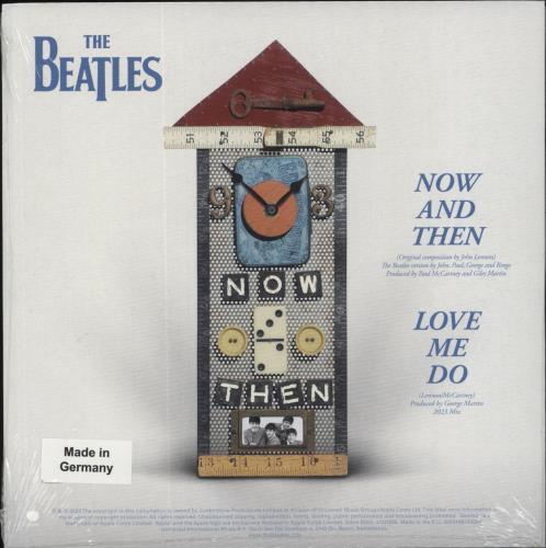 The Beatles Now And Then - Marbled Blue/White Vinyl - Sealed 7" vinyl single (7 inch record / 45) UK BTL07NO860856