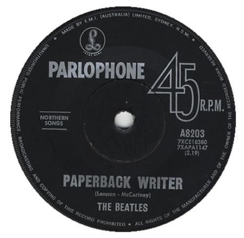 The Beatles Paperback Writer 7" vinyl single (7 inch record / 45) Australian BTL07PA401455