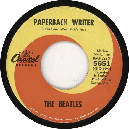 The Beatles Paperback Writer 7" vinyl single (7 inch record / 45) US BTL07PA742052