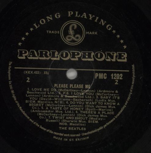 The Beatles Please Please Me - 1st/2nd Transitional Pressing vinyl LP album (LP record) UK BTLLPPL868928