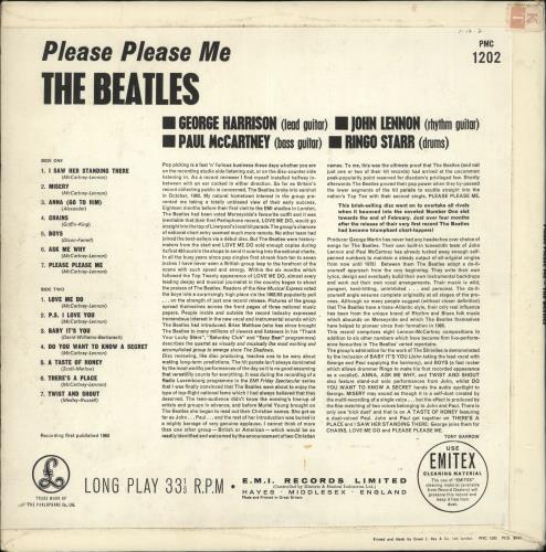 The Beatles Please Please Me - 4� vinyl LP album (LP record) UK BTLLPPL724280