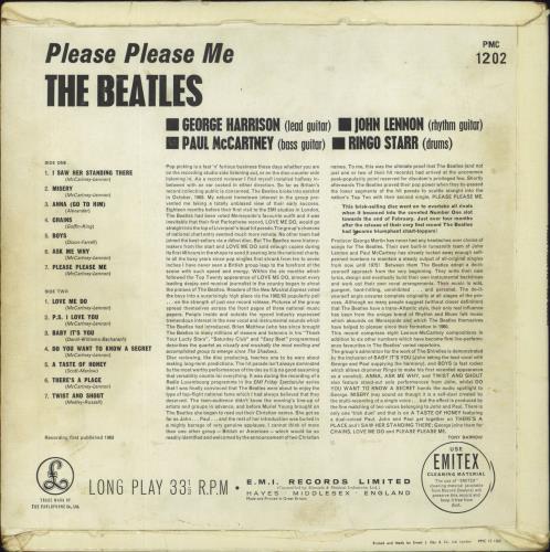 The Beatles Please Please Me - 4th - VG vinyl LP album (LP record) UK BTLLPPL363021